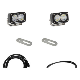 Baja Designs® - Rear Bumper Mounted S2 Sport™ 2.93" 2x12W Rectangular Wide Cornering Beam LED Light Kit, with Upfitter