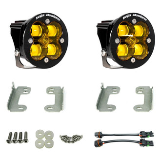 Baja Designs® - Fog Light Location Mounted Squadron-R SAE™ 3.1" 2x22W Round Wide Cornering Beam Amber LED Light Kit