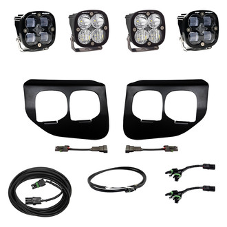 Baja Designs® - Fog Light Location Mounted Squadron Pro™ and Squadron SAE™ 3" 2x40W/2x22W Square Driving/Combo Beam LED Light Kit, with Upfitter