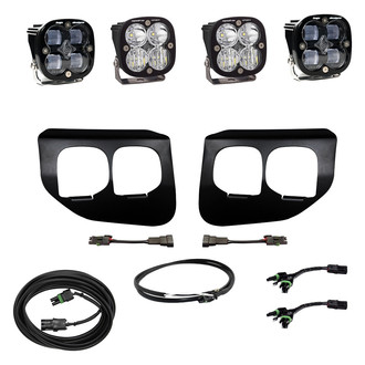 Baja Designs® - Fog Light Location Mounted Squadron SAE™ and Squadron Sport™ 3" 2x26W/2x22W Square Driving/Combo Beam LED Light Kit, with Upfitter