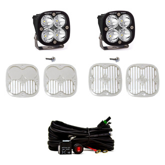 Baja Designs® - A-Pillar Mounted Squadron Sport™ 3" 2x26W Square Spot Beam LED Light Kit