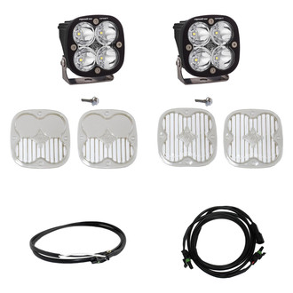 Baja Designs® - A-Pillar Mounted Squadron Sport™ 3" 2x26W Square Spot Beam LED Light Kit, with Upfitter
