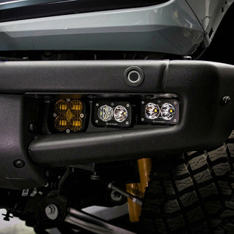 Baja Designs® - Fog Light Location Mounted Squadron SAE™ and S2 Sport™ 3" 2x22W/4x12W Square Driving/Combo Beam LED Light Kit, with Upfitter
