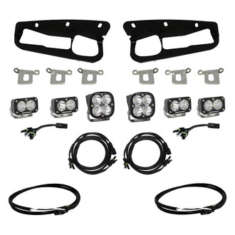 Baja Designs® - Fog Light Location Mounted Squadron Pro™ and S2 Sport™ 3" 2x40W/4x12W Square Driving/Combo Beam LED Light Kit, with Upfitter