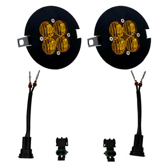 Baja Designs® - Fog Light Location Mounted Squadron Sport™ 3" 2x40W Square Wide Cornering Beam Amber LED Light Kit