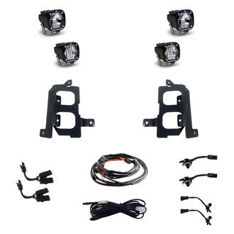 Baja Designs® - Fog Light Location Mounted S1™ 2.1" 4x20W Square Spot Beam LED Light Kit