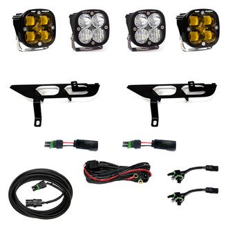 Baja Designs® - Fog Light Location Mounted Squadron SAE™ and Squadron Sport™ 3" 2x22W/2x26W Square Wide Cornering Beam White/Amber LED Light Kit