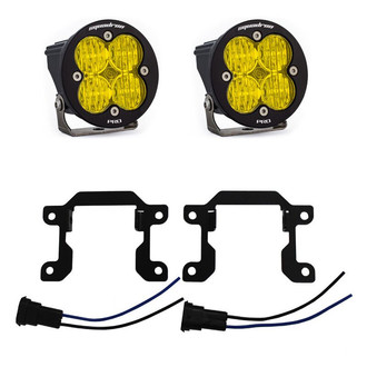 Baja Designs® - Fog Light Location Mounted Squadron Sport™ 3.07" 2x26W Round Wide Cornering Beam Amber LED Light Kit
