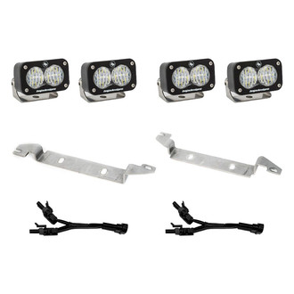 Baja Designs® - Fog Light Location Mounted S2 Sport™ 2.93" 4x12W Rectangular Wide Cornering Beam LED Light Kit