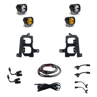 Baja Designs® - Fog Light Location Mounted S1™ 2.1" 4x20W Square Spot Beam White/Amber LED Lights Kit