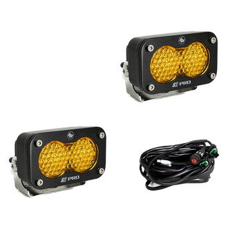 Baja Designs® - S2 Pro™ 3"x2" 2x24W Rectangular Work/Scene Beam Amber LED Lights