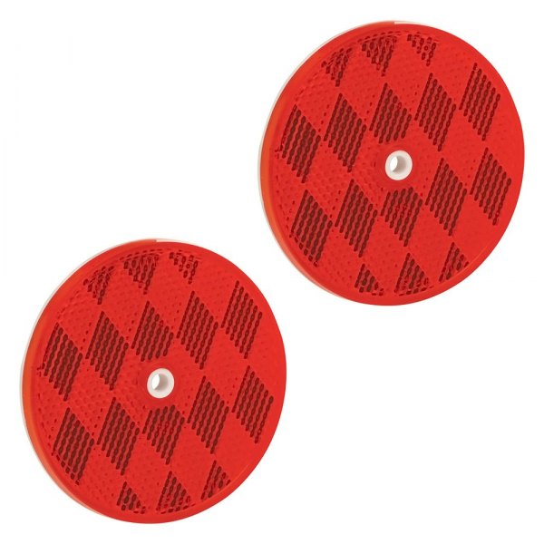 Bargman® - 3.2" Red Round Bolt-on Mount Reflectors