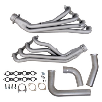 BBK® - CNC Series™ Steel Titanium Ceramic Long Tube Exhaust Headers with Y-Pipe