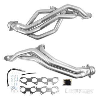 BBK® - Polished Silver Ceramic Long Tube Exhaust Headers