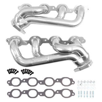 BBK® - Polished Silver Ceramic Short Tube Exhaust Headers