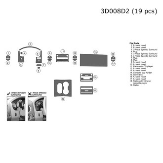 B&I® - 3D Blackwood Upgrade Kit (19 Pcs) Dash Kit