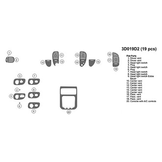 B&I® - 3D Blackwood Upgrade Kit (19 Pcs) Dash Kit