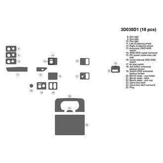 B&I® - 3D Blackwood Upgrade Kit (18 Pcs) Dash Kit