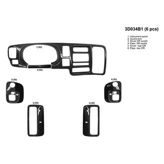 B&I® - 3D Molded Blackwood Large Dash Kit (6 Pcs)