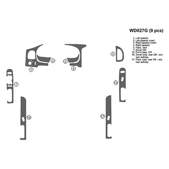 B&I® - 2D Blackwood Small Dash Kit (9 Pcs)