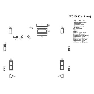 B&I® - 2D Blackwood Small Dash Kit (17 Pcs)