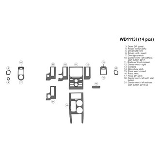 B&I® - 2D Blackwood Small Dash Kit (14 Pcs)