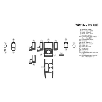B&I® - 2D Blackwood Small Dash Kit (16 Pcs)