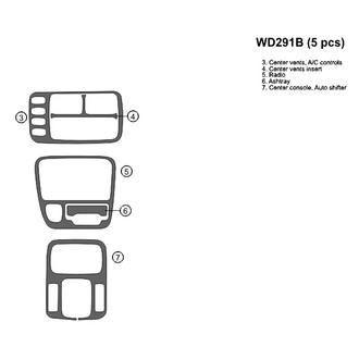 B&I® - 2D Blackwood Small Dash Kit (5 Pcs)