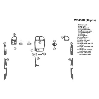 B&I® - 2D Rainer Factory Match Full Dash Kit (16 Pcs)