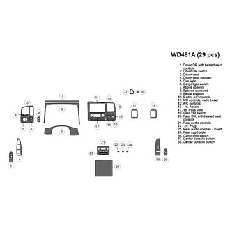 B&I® - 2D Zebrano Factory Match Small Dash Kit (29 Pcs)