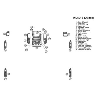 B&I® - 2D Blackwood Small Dash Kit (25 Pcs)
