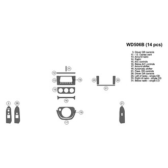 B&I® - 2D Blackwood Small Dash Kit (14 Pcs)