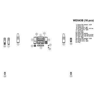 B&I® - 2D Blackwood Small Dash Kit (16 Pcs)