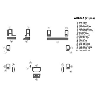 B&I® - 2D Factory Match Full Dash Kit (21 Pcs)