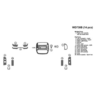 B&I® - Combo Blackwood Full Dash Kit (14 Pcs)
