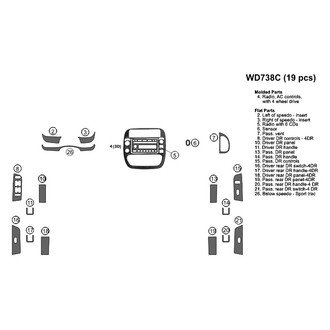 B&I® - Combo Blackwood Full Dash Kit (19 Pcs)
