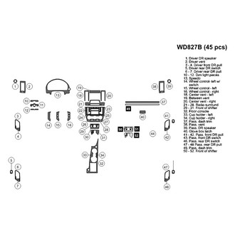 B&I® - 2D Blackwood Small Dash Kit (45 Pcs)