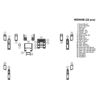 B&I® - 2D Blackwood Small Dash Kit (22 Pcs)