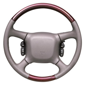 B&I® - Premium Design Black Leather Steering Wheel with Black Carbon Grip Steering Wheel