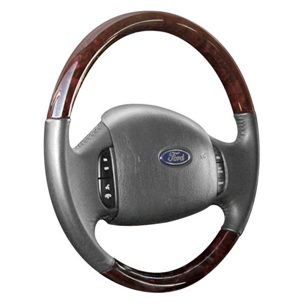  B&I® - Premium Design Steering Wheel (Light Gray Leather AND Factory Match (Excursion 2000-2002, F-Series 1999-2004) Grip)