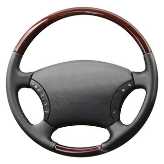 B&I® - Premium Design Beige/Tan Leather Steering Wheel with Black Carbon Grip Steering Wheel