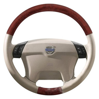 B&I® - Premium Design 4 Spokes Black Leather Steering Wheel with Black Carbon Grip Steering Wheel