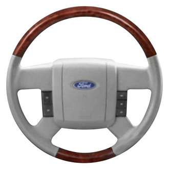 B&I® - Premium Design Black Leather Steering Wheel with Black Carbon Grip Steering Wheel