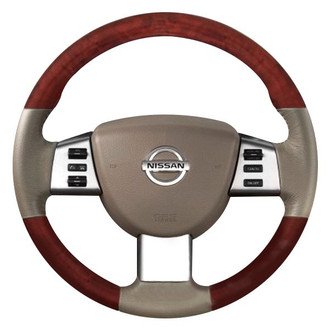 B&I® - Premium Design Black Leather Steering Wheel with Black Carbon Grip Steering Wheel