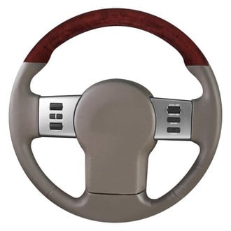 B&I® - Premium Design Black Leather Steering Wheel with Black Carbon Grip Steering Wheel