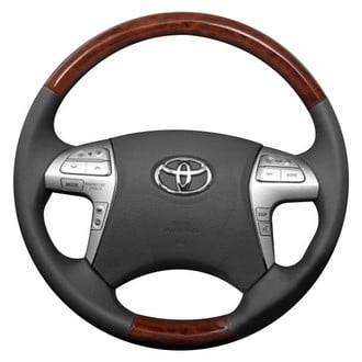 B&I® - Premium Design Ash Leather Steering Wheel with Black Carbon Grip Steering Wheel
