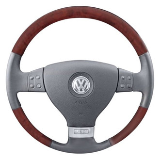 B&I® - Premium Design Black Leather Steering Wheel with Black Carbon Grip Steering Wheel