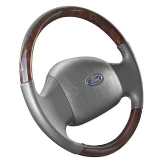 B&I® - Premium Design Black Leather Steering Wheel with Black Carbon Grip Steering Wheel
