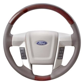 B&I® - Premium Design Black Leather Steering Wheel with Black Carbon Grip Steering Wheel