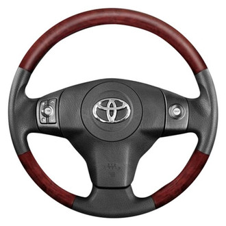 B&I® - Premium Design Black Leather Steering Wheel with Black Carbon Grip Steering Wheel